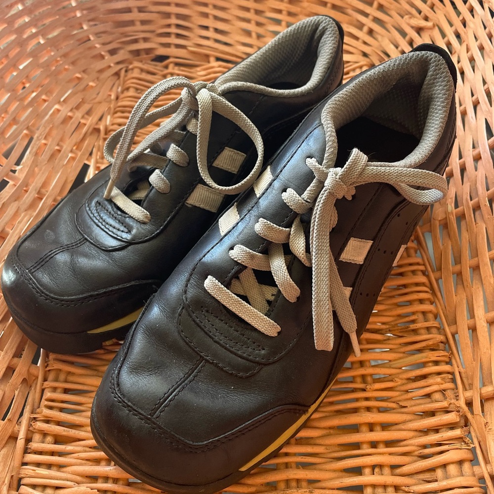 Skechers Black Shoes with Tan Accents